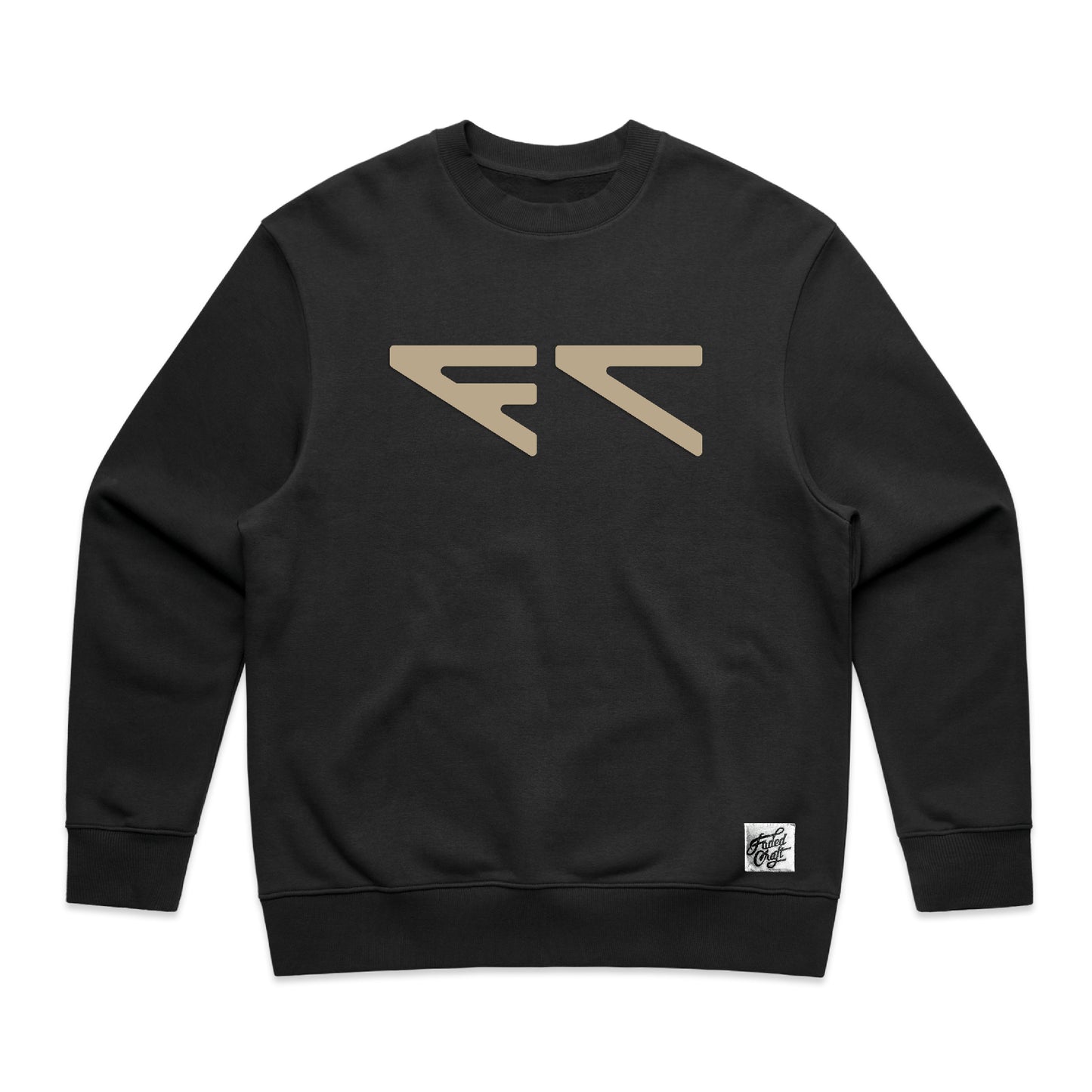 FC Sudadera con cuello redondo pesada negra